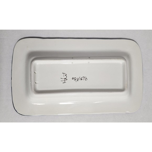 Signed Piero Borgioli Italy Grapes Rectangular Platter Tuscany Orvieto - Picture 3 of 3